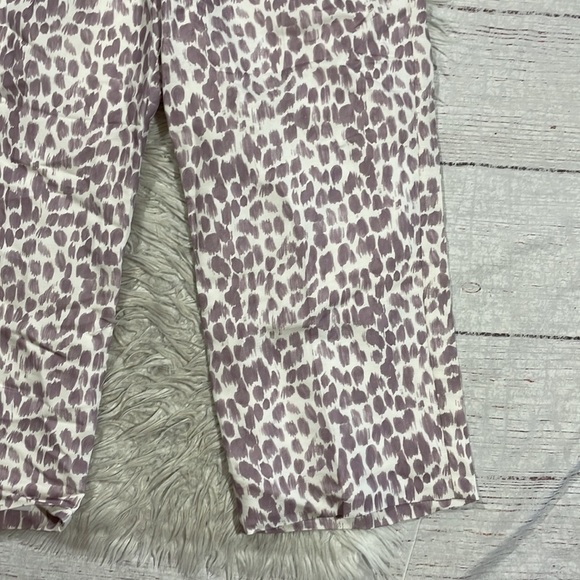 NWT J. Crew Pleated Straight Leg linen-blend pant in lilac giraffe print - Picture 9 of 11